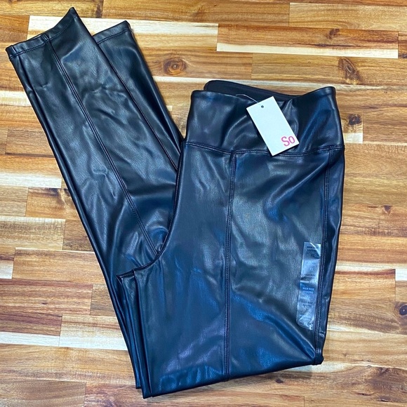 Kohl's Pants - SO Kohl's Black Luxe Faux Leather Leggings NWT